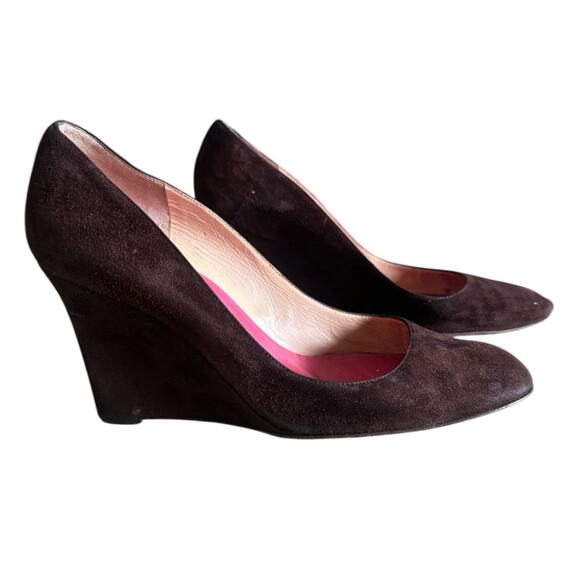 Kate Spade Vintage Brown Suede Wedge Heels Fall Classic Pumps Shoes Size 9 - Picture 2 of 9